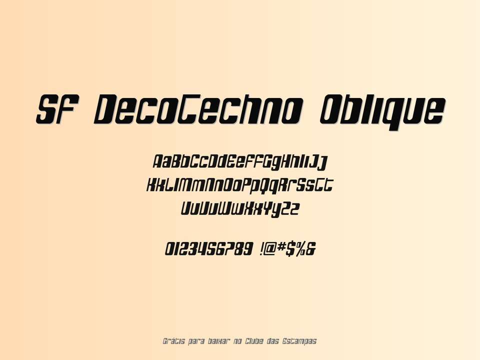 Fonte Sf Decotechno Oblique Grátis Para Baixar