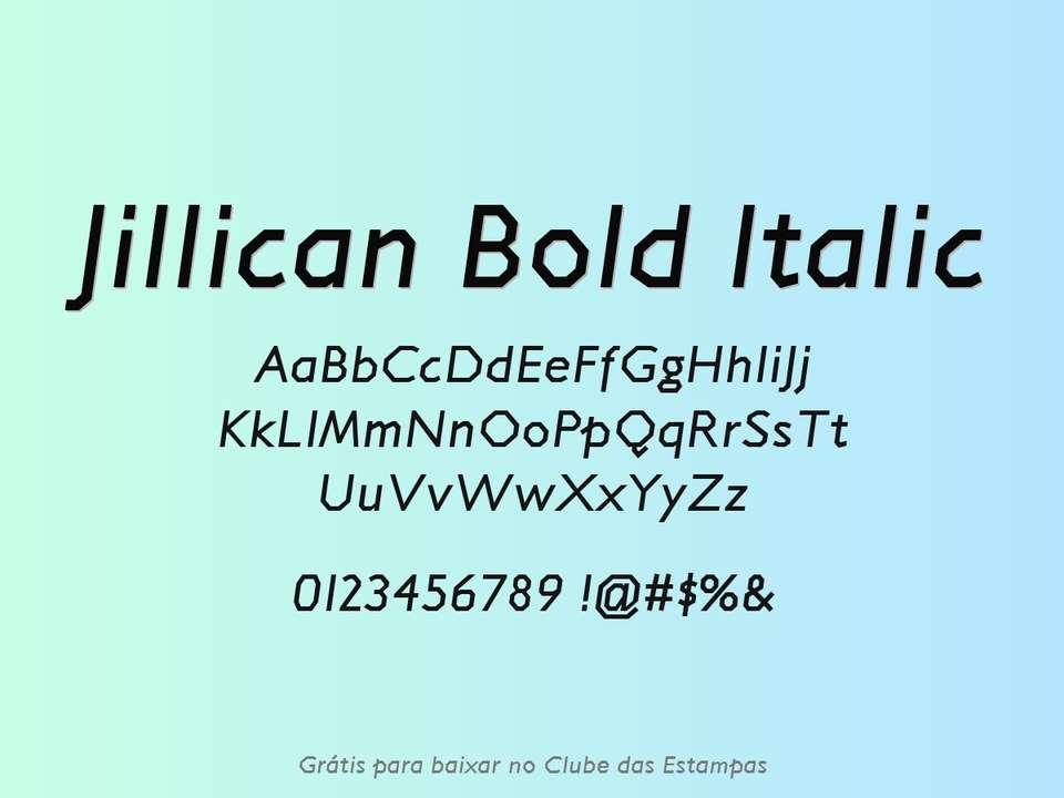 Fonte Jillican Bold Italic Grátis Para Baixar