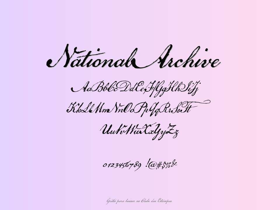 Fonte National Archive Grátis Para Baixar