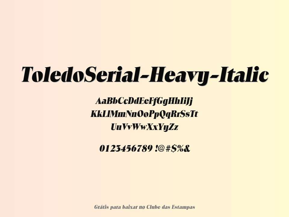Fonte Toledoserial Heavy Italic Grátis Para Baixar