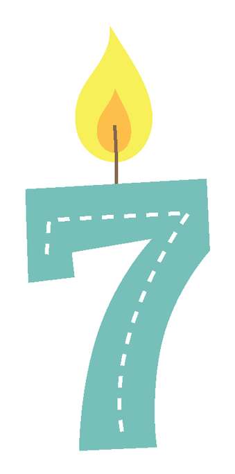 Elemento Numeral Aniversário Vela 7 Sete Anos (3)