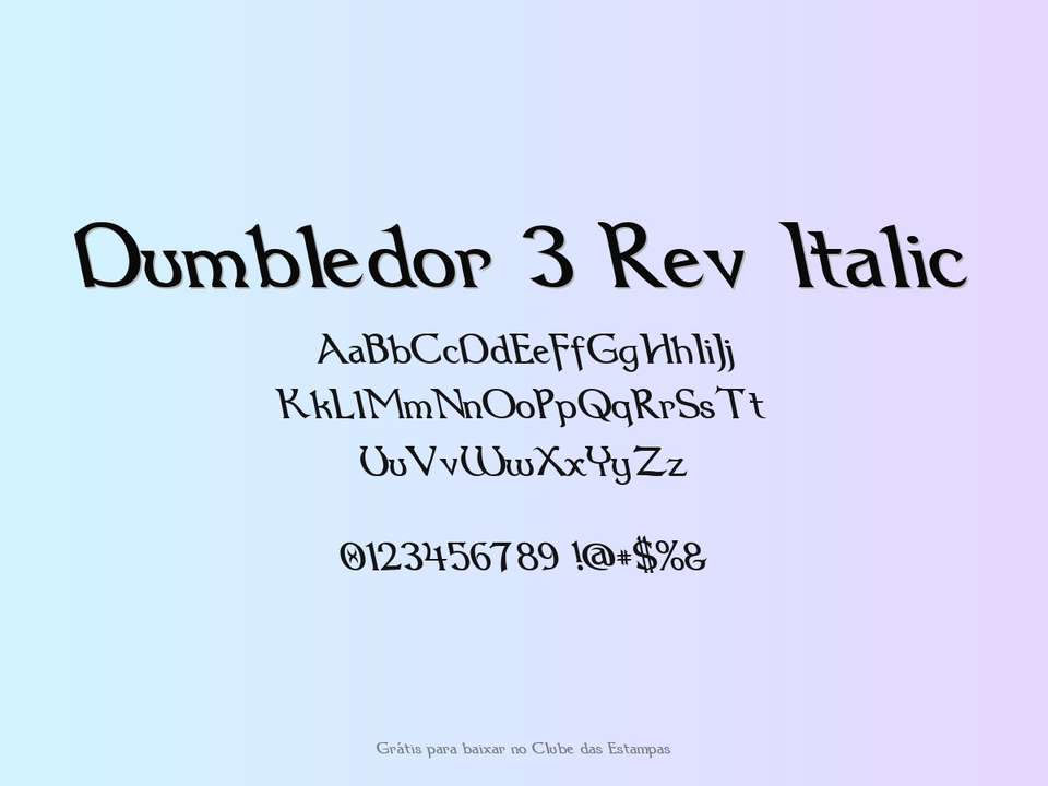 Fonte Dumbledor 3 Rev Italic Grátis Para Baixar