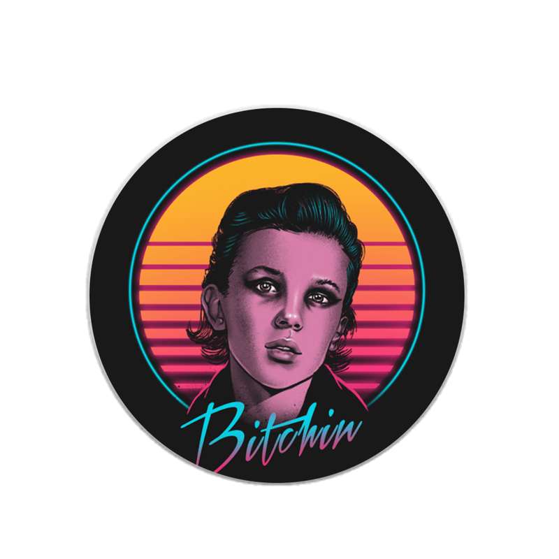 Retrato Feminino Neon Vintage Arte Gráfica Png Grátis Para Baixar