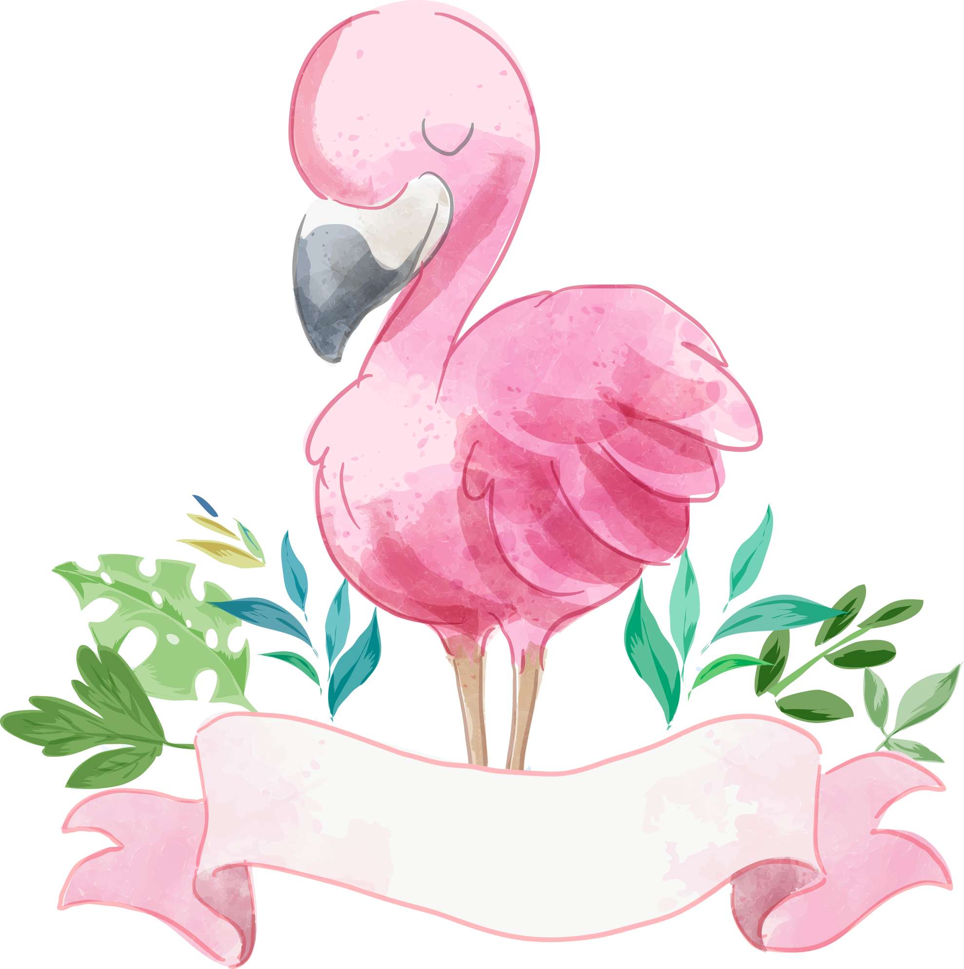 Elemento Flamingo Rosa Png (6)