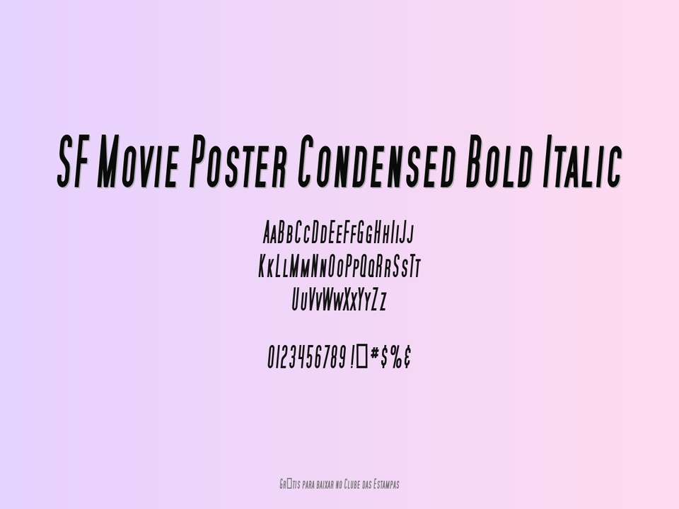 Fonte Sf Movie Poster Condensed Bold Italic Grátis Para Baixar