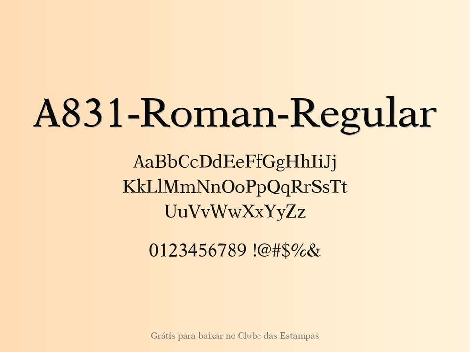 Fonte A831 Roman Regular Grátis Para Baixar