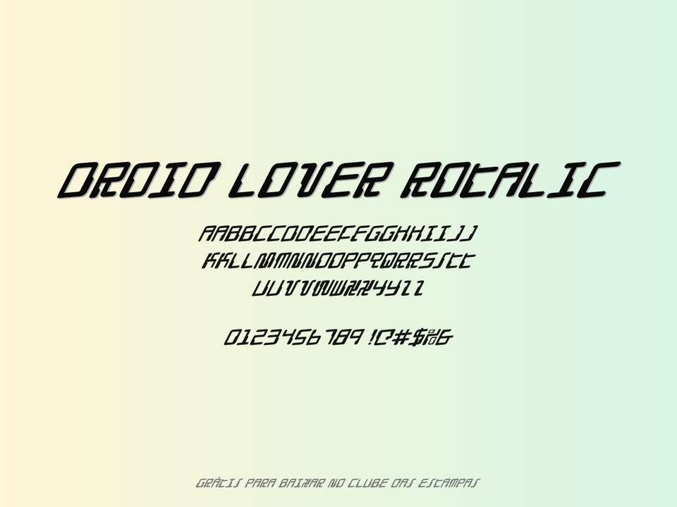 Fonte Droid Lover Rotalic Grátis Para Baixar