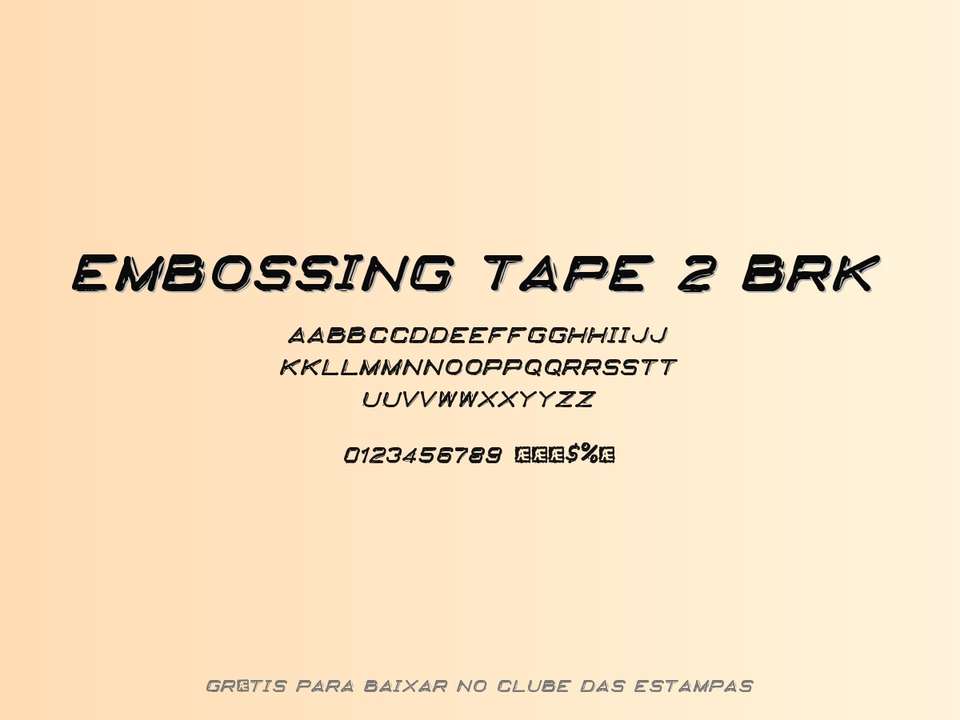 Fonte Embossing Tape 2 Brk Grátis Para Baixar