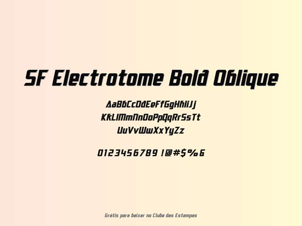 Fonte Sf Electrotome Bold Oblique Grátis Para Baixar
