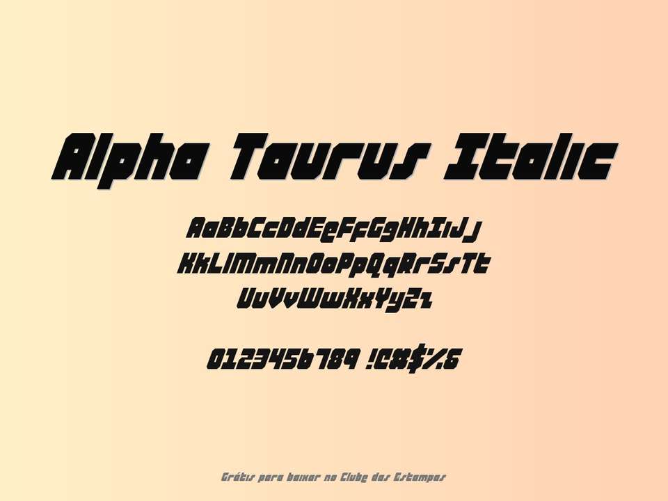 Fonte Alpha Taurus Italic Grátis Para Baixar