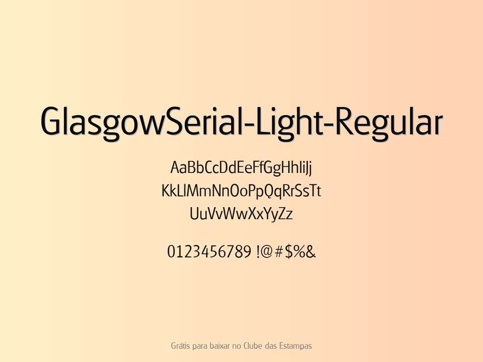 Fonte Glasgowserial Light Regular Grátis Para Baixar