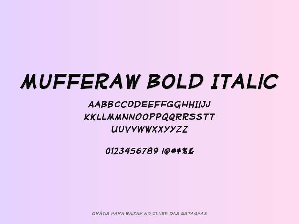 Fonte Mufferaw Bold Italic Grátis Para Baixar