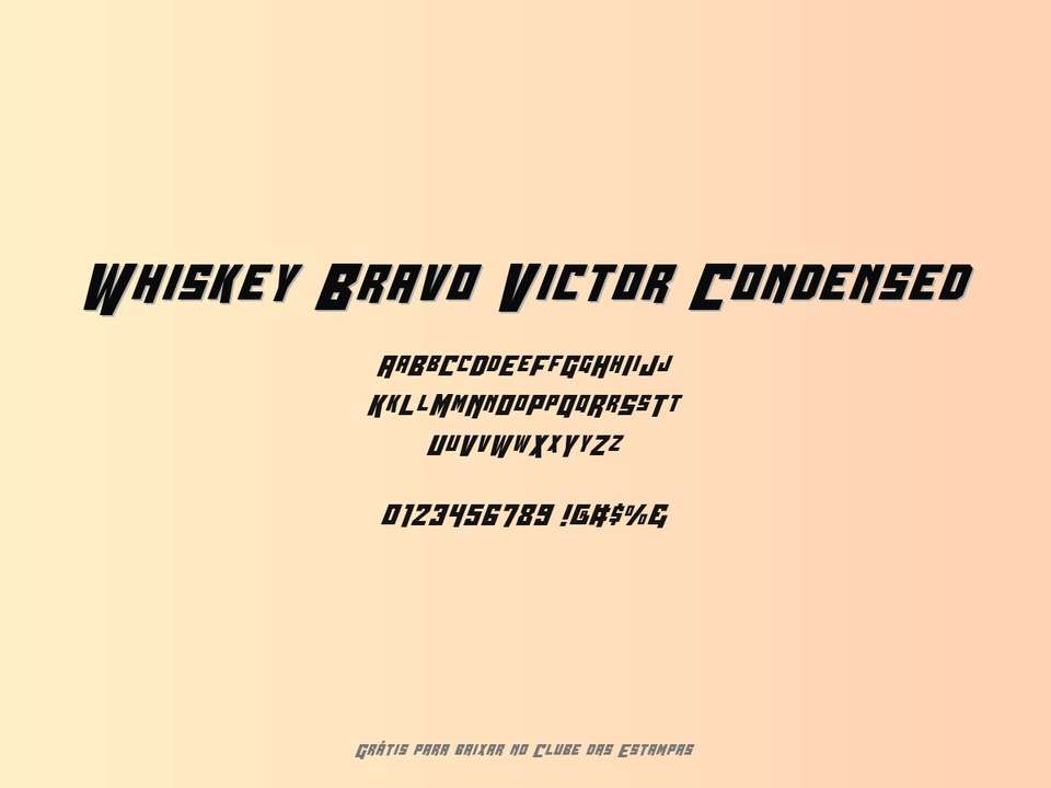 Fonte Whiskey Bravo Victor Condensed Grátis Para Baixar