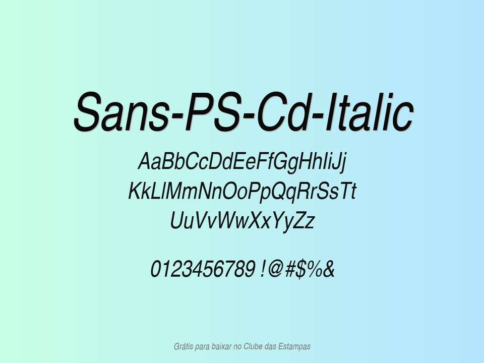 Fonte Sans Ps Cd Italic Grátis Para Baixar