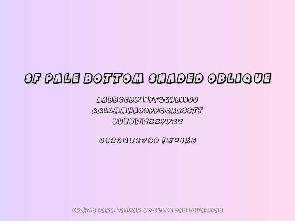 Fonte Sf Pale Bottom Shaded Oblique Grátis Para Baixar