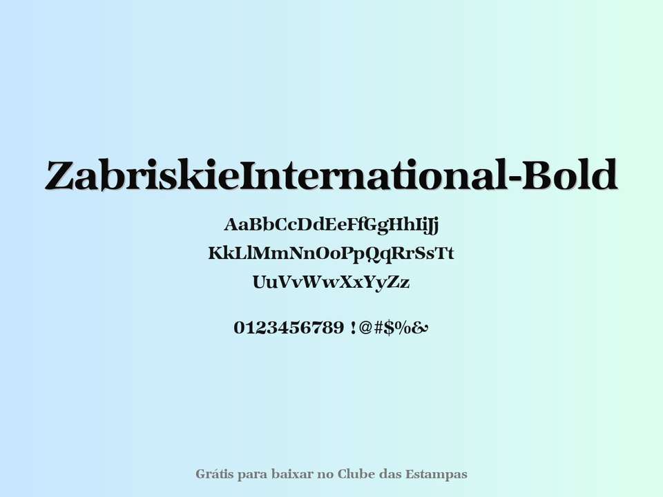 Fonte Zabriskieinternational Bold Grátis Para Baixar
