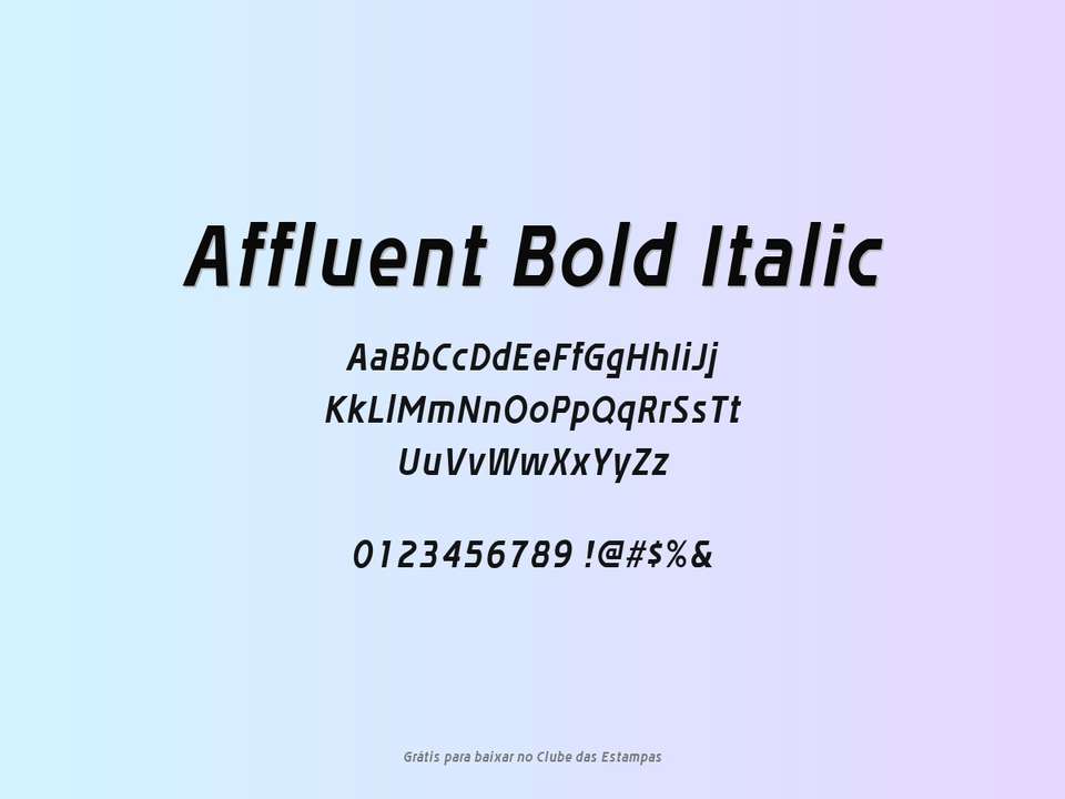 Fonte Affluent Bold Italic Grátis Para Baixar