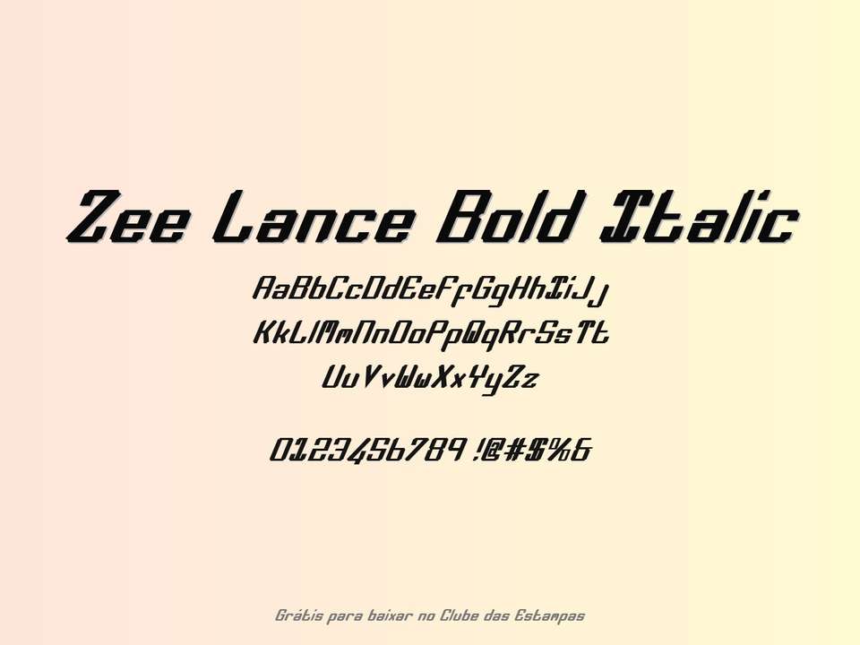 Fonte Zee Lance Bold Italic Grátis Para Baixar