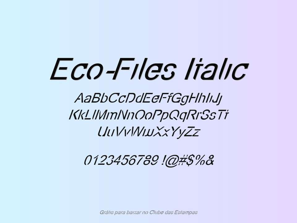 Fonte Eco Files Italic Grátis Para Baixar