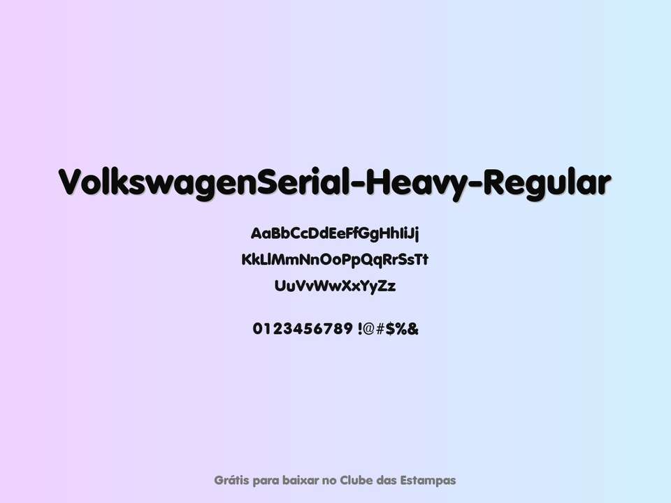 Fonte Volkswagenserial Heavy Regular Grátis Para Baixar