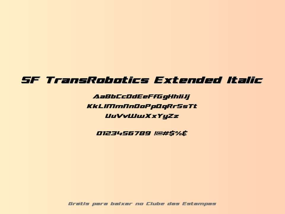 Fonte Sf Transrobotics Extended Italic Grátis Para Baixar
