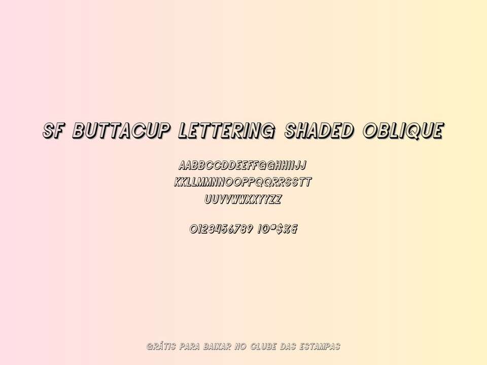 Fonte Sf Buttacup Lettering Shaded Oblique Grátis Para Baixar