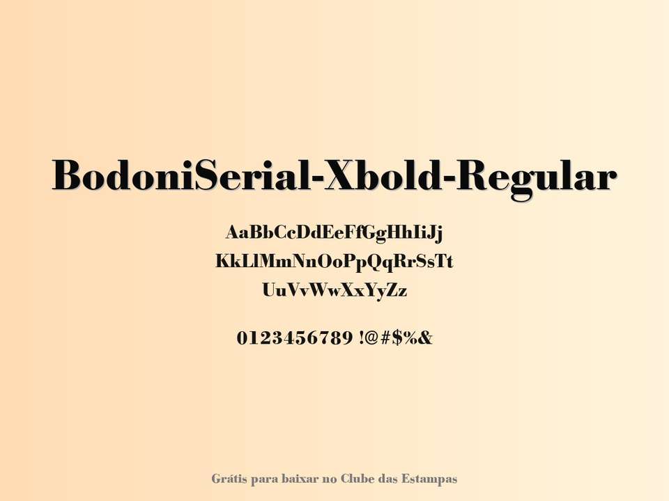 Fonte Bodoniserial Xbold Regular Grátis Para Baixar
