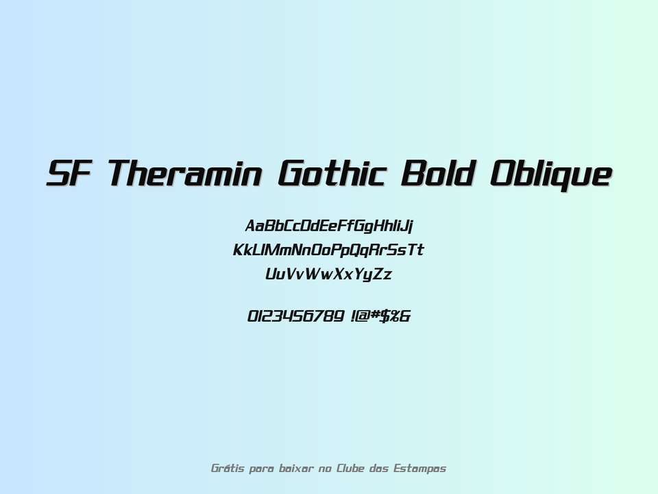 Fonte Sf Theramin Gothic Bold Oblique Grátis Para Baixar