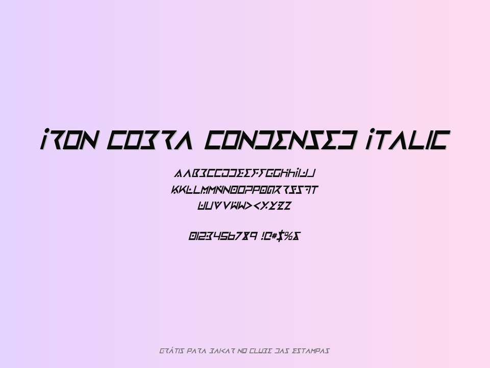 Fonte Iron Cobra Condensed Italic Grátis Para Baixar