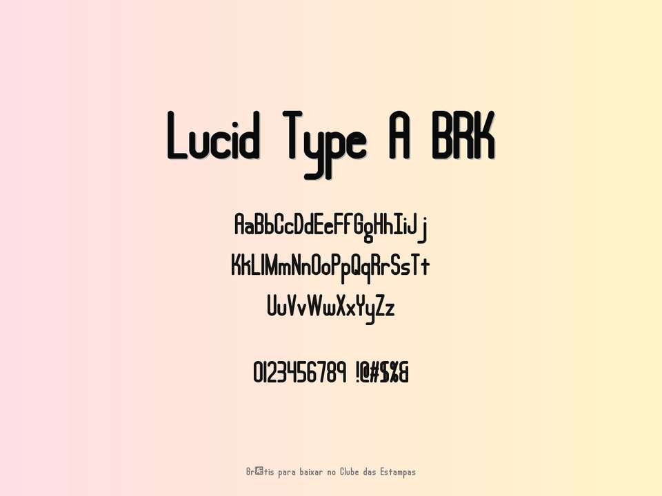 Fonte Lucid Type A Brk Grátis Para Baixar
