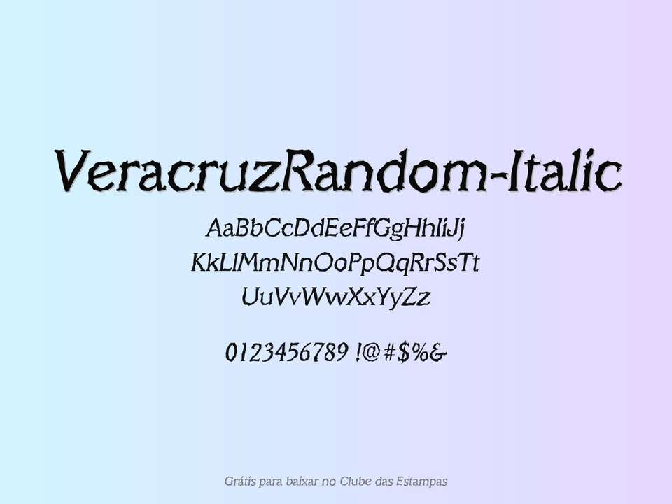 Fonte Veracruzrandom Italic Grátis Para Baixar