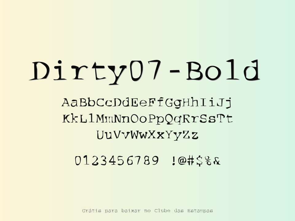 Fonte Dirty07 Bold Grátis Para Baixar