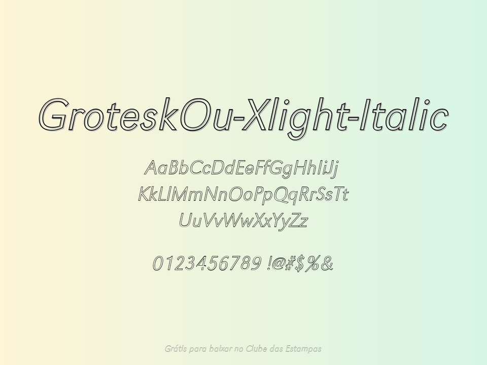 Fonte Groteskou Xlight Italic Grátis Para Baixar