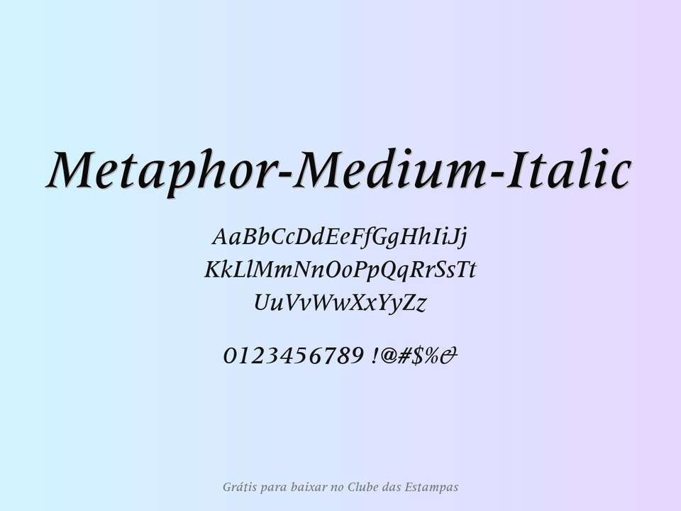 Fonte Metaphor Medium Italic Grátis Para Baixar