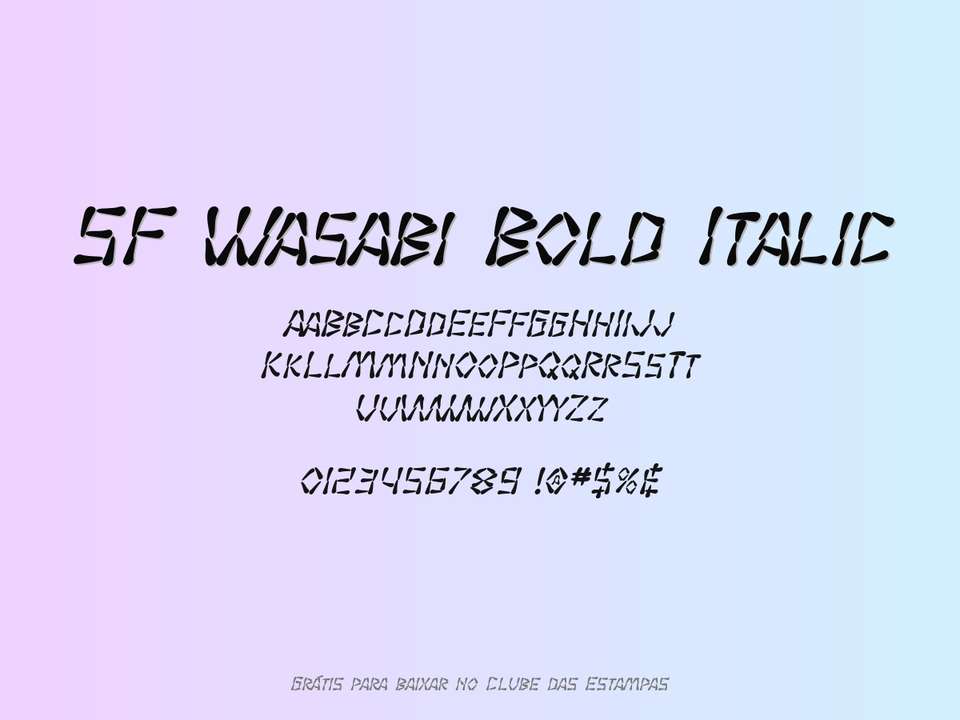 Fonte Sf Wasabi Bold Italic Grátis Para Baixar