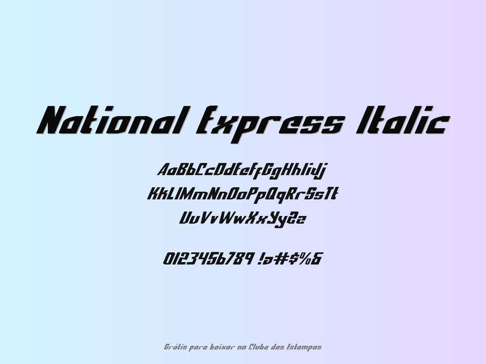 Fonte National Express Italic Grátis Para Baixar