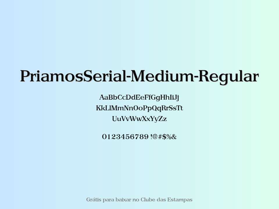Fonte Priamosserial Medium Regular Grátis Para Baixar
