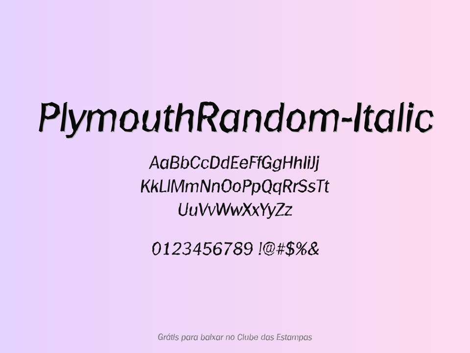 Fonte Plymouthrandom Italic Grátis Para Baixar