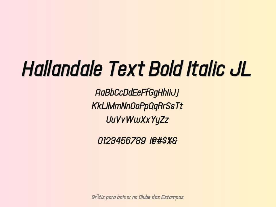 Fonte Hallandale Text Bold Italic Jl Grátis Para Baixar