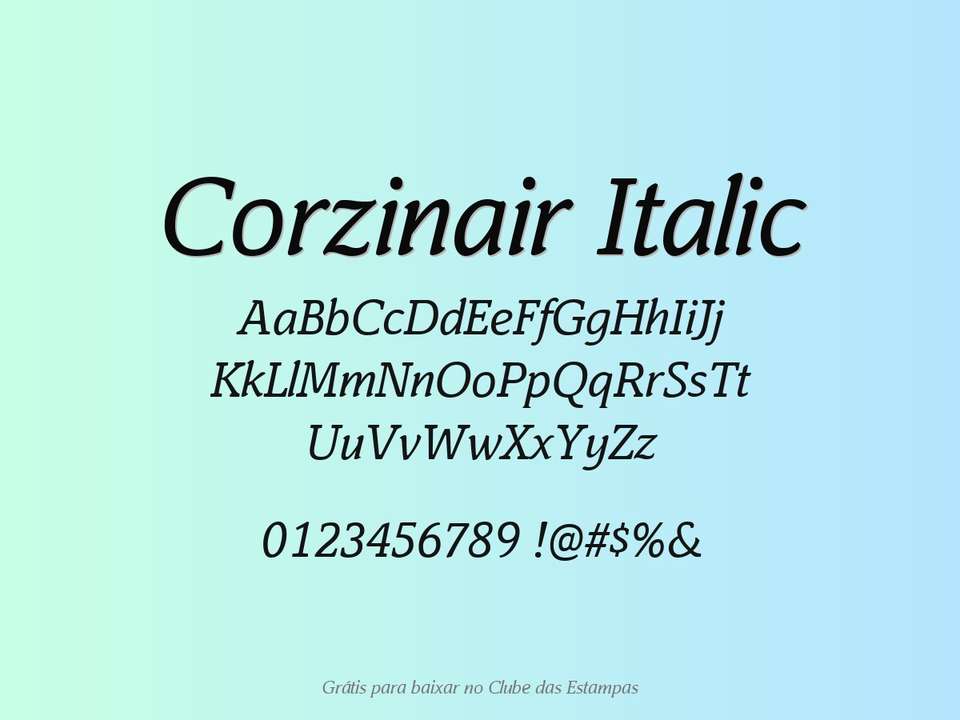 Fonte Corzinair Italic Grátis Para Baixar
