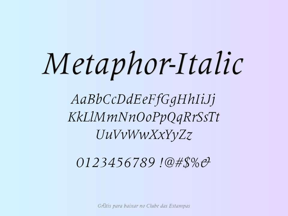 Fonte Metaphor Italic Grátis Para Baixar