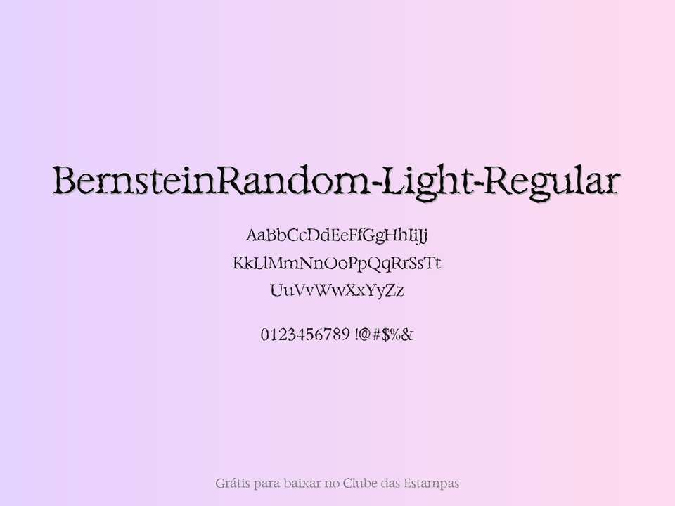 Fonte Bernsteinrandom Light Regular Grátis Para Baixar