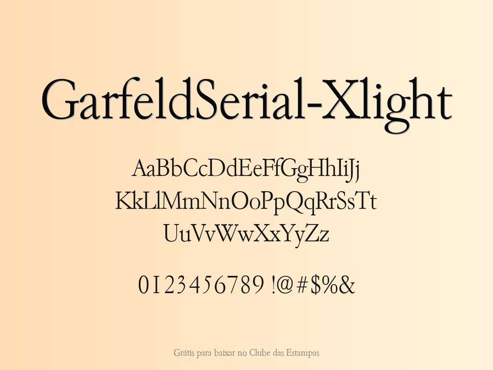 Fonte Garfeldserial Xlight Grátis Para Baixar
