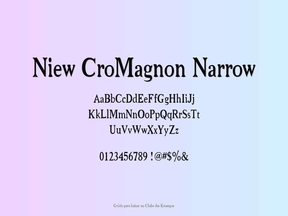 Fonte Niew Cromagnon Narrow Grátis Para Baixar