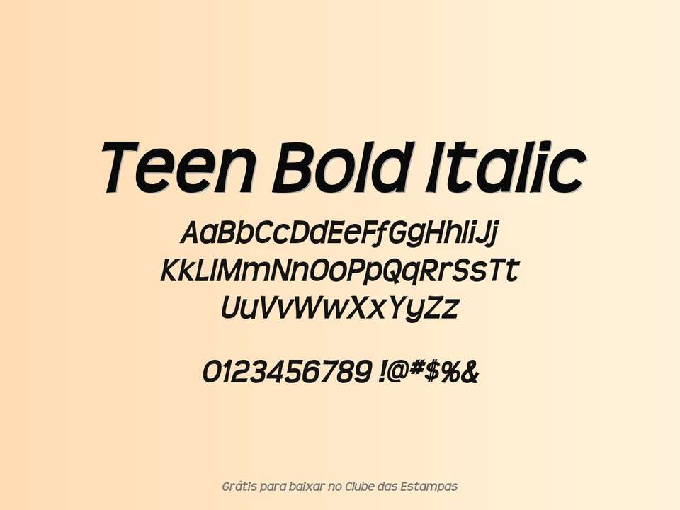 Fonte Teen Bold Italic Grátis Para Baixar