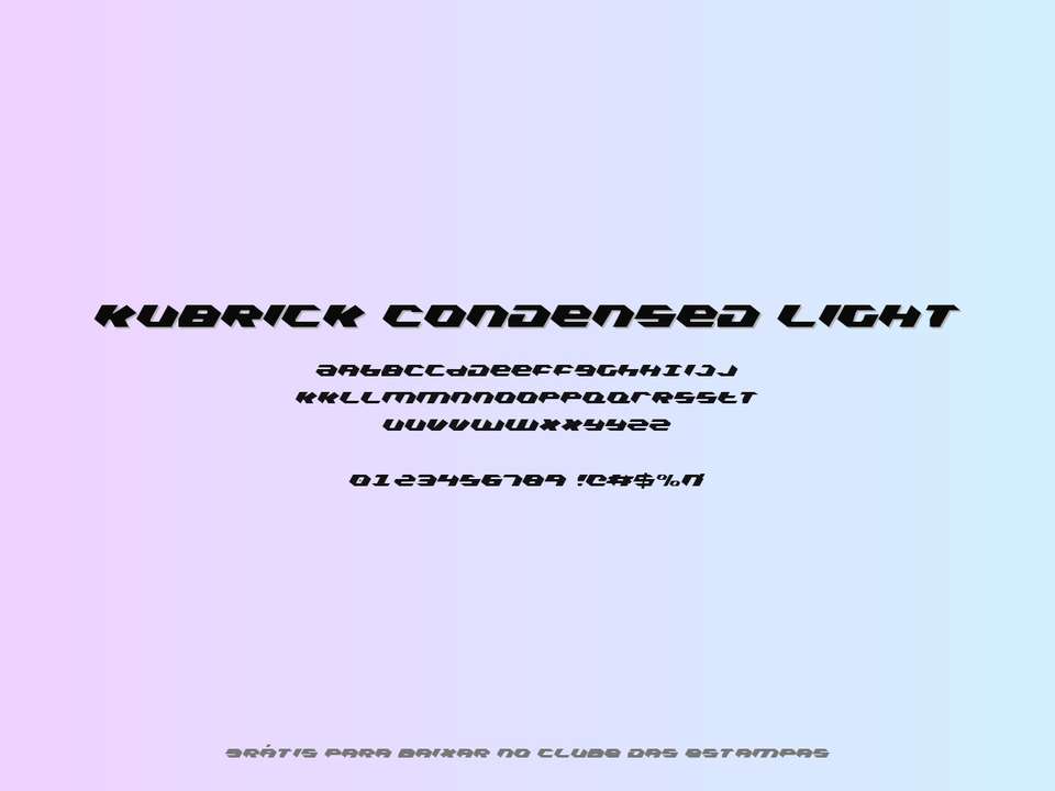 Fonte Kubrick Condensed Light Grátis Para Baixar