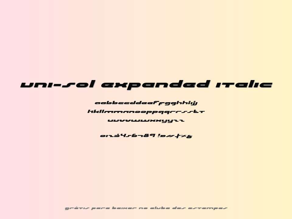 Fonte Uni Sol Expanded Italic Grátis Para Baixar
