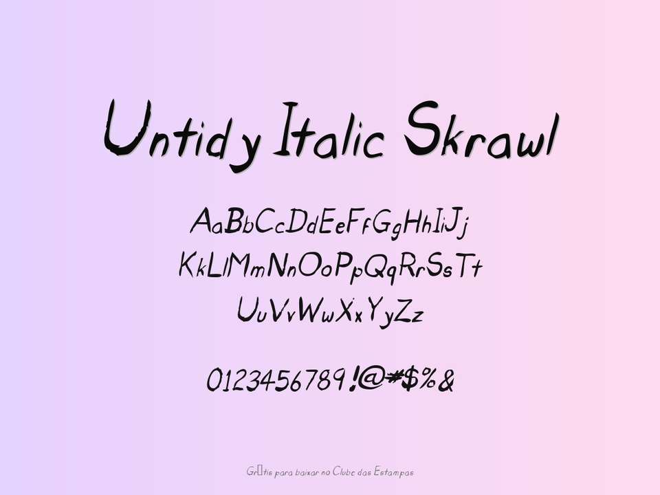 Fonte Untidy Italic Skrawl Grátis Para Baixar