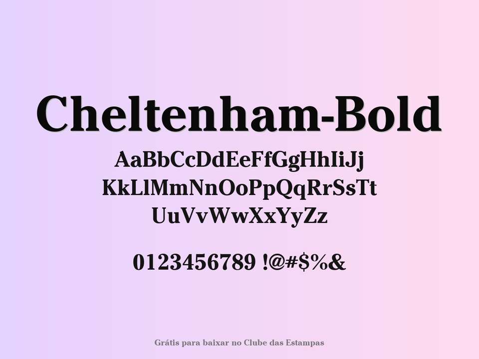 Fonte Cheltenham Bold Grátis Para Baixar