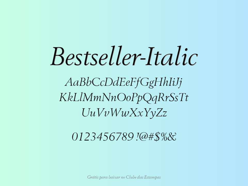 Fonte Bestseller Italic Grátis Para Baixar